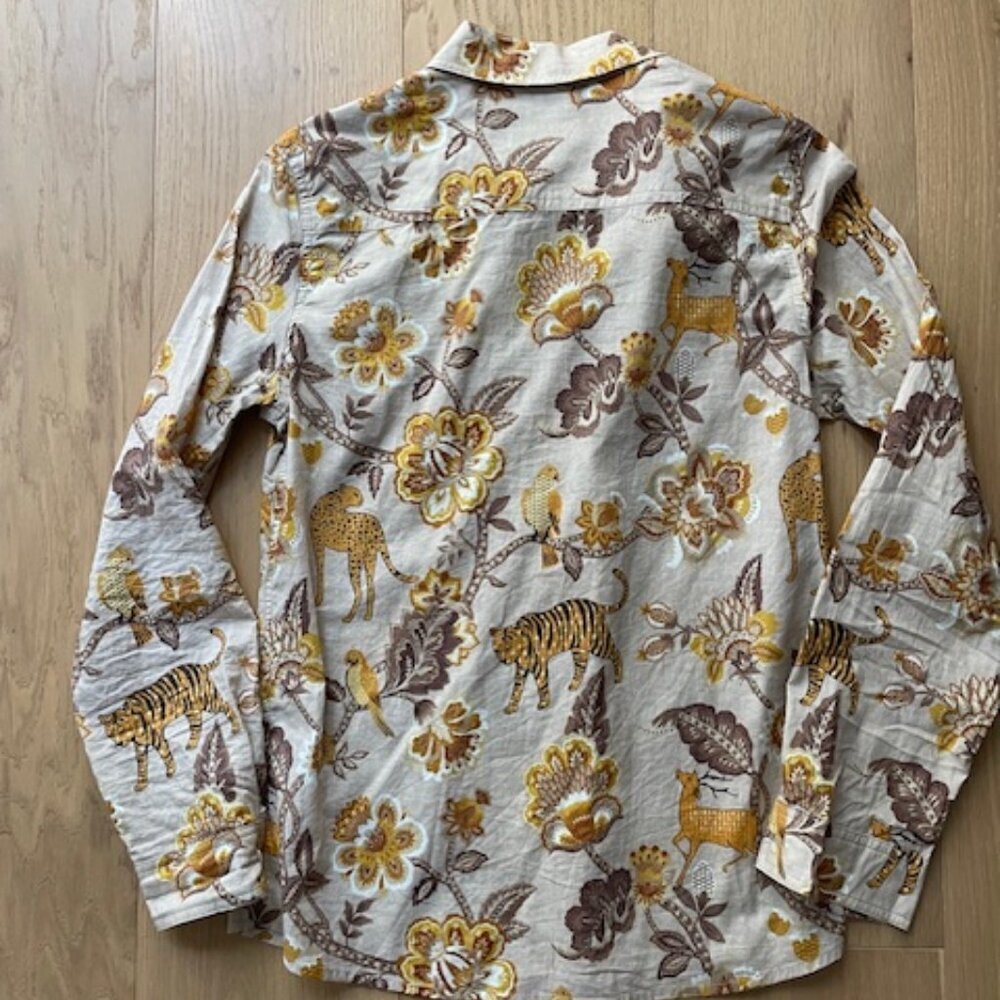 NWOT J McLaughlin Tigre Blosson Cotton Button Down Size Small - Picture 7 of 7